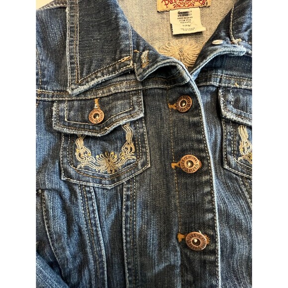PARIS BLUES Girls Denim Jacket Embroider Rhinestones Size Large 12 to 14 - Picture 5 of 6